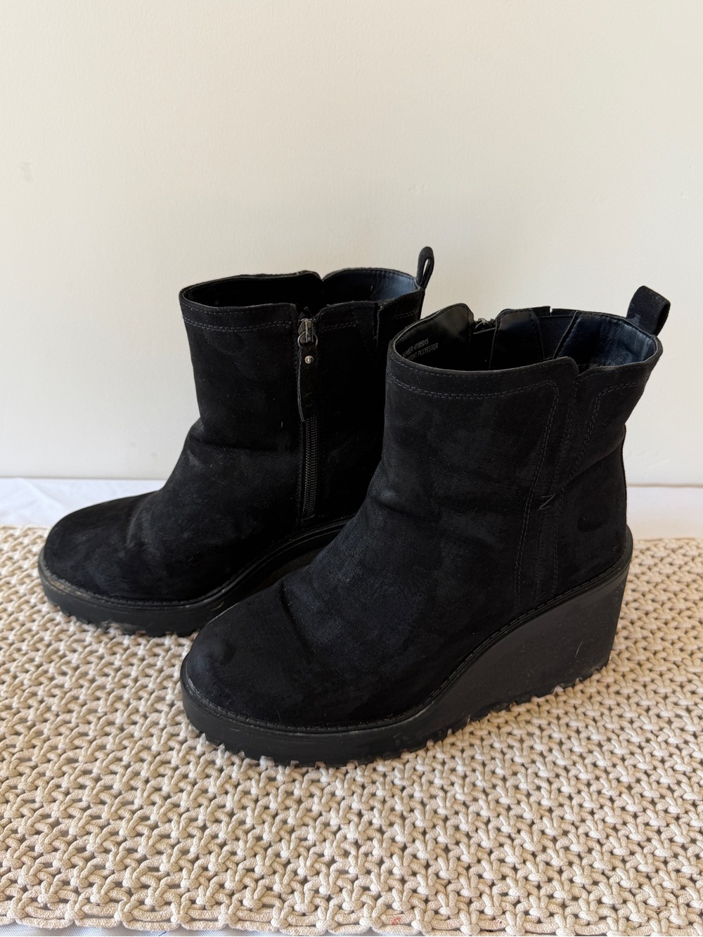 torrid Black Suede Wedge Ankle Boots